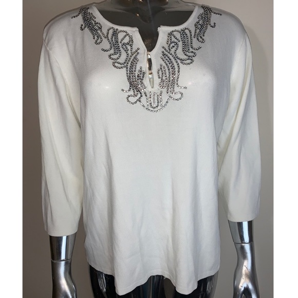 ✨NWT✨ JOSEPH A. Bejeweled Designer Sweater - Picture 6 of 8